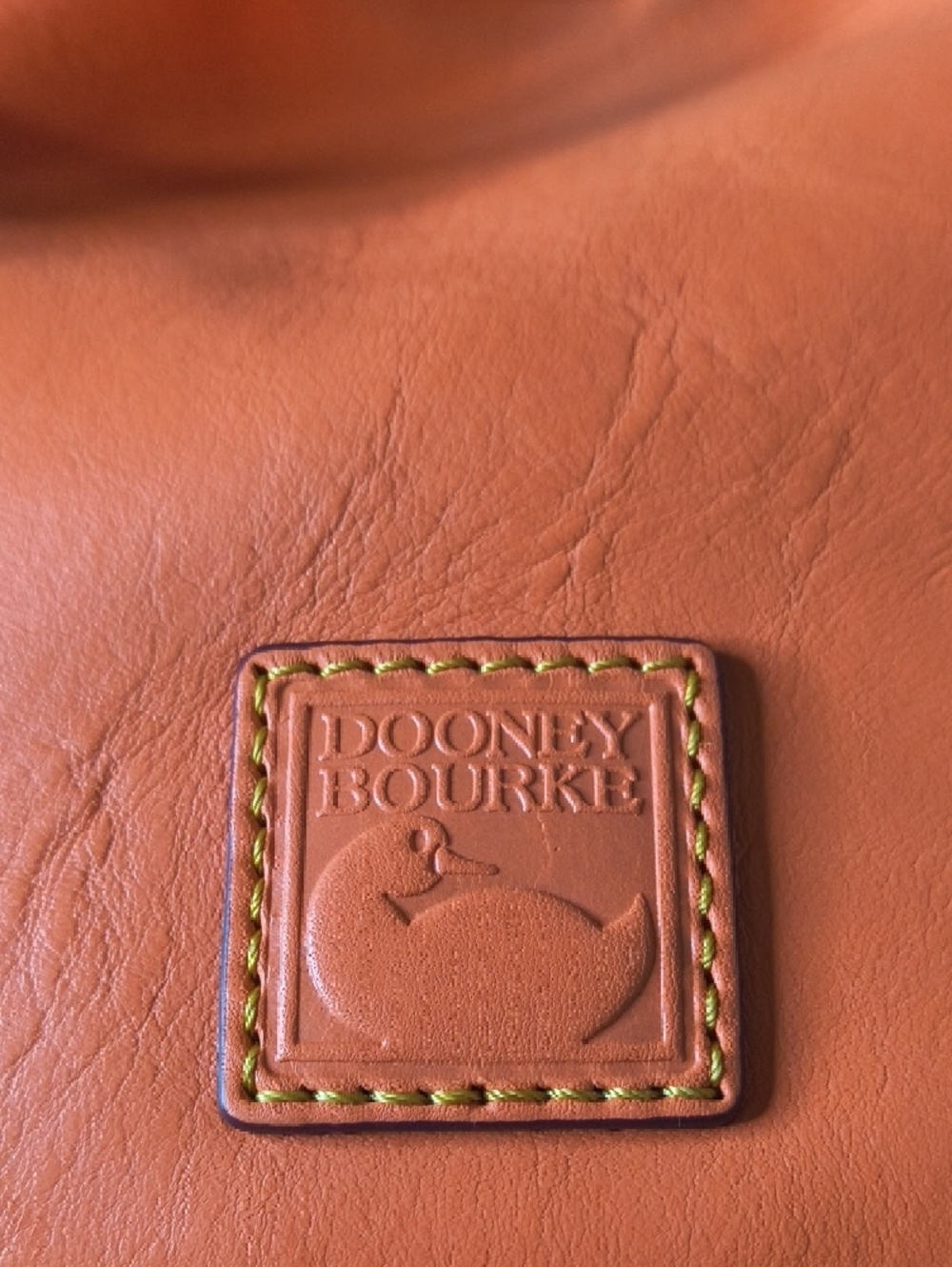 Dooney & Bourke Orange Florentine Leather Tassel Drawstring Bucket Bag - Picture 2 of 11